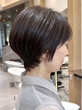 ソワネ 表参道(soigne) 表参道髪質改善カラーウルフショートボブアッシュグレージュ40代