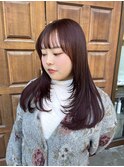 韓国風レイヤーカット/チェリーレッドカラーと相性◎