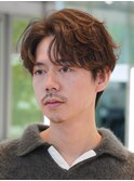 新橋メンズパーマツイストスパイラルパーマ波巻きニュアンス