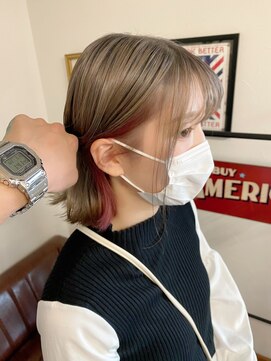 ヘアーデザインサロン スワッグ(Hair design salon SWAG) インナーカラー ピンク