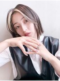 ナチュラルストレート_外ハネボブセクションカラー_68787