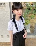 マメ(mame)&nbsp;切りっぱなし/前髪パツン/ネイビーブルー