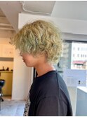 【soy-kufu】MEN'S HAIRマッシュパーマデザインカラー