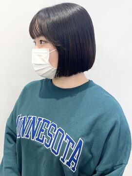 モリオフロムロンドン 松戸店(Morio from London) 【松戸　石山】黒髪艶髪ミニボブ耳掛け丸みボブ前髪あり
