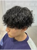 波巻きパーマツイストパーマシャドウパーマメンズカットウルフ
