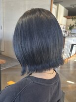 ラフ バイ マグ 南松本(R.A.F. by Mag)&nbsp;ブルーブラックブリーチ無しカラー透明感カラーイルミナカラー