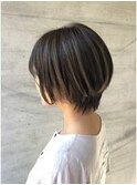 20代30代40代ハイライト前下がりショートボブ小顔アッシュ