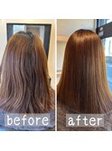 【箕面豊中】髪質改善艶髪縮毛矯正ビフォーアフター