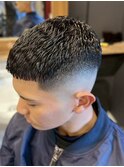 10代20代30代メンズフェードパーマビジネスショートカット