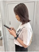 YOKE 大人ボブ切りっぱなしボブ外ハネボブラベンダーアッシュ