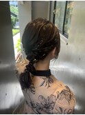 編みおろしヘア　博多ヘアセット