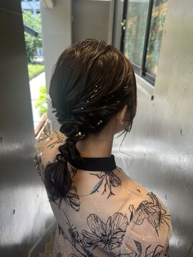 プランツヘアー 編みおろしヘア　博多ヘアセット