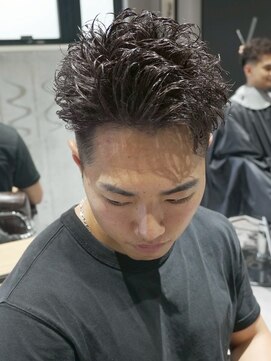 メッツ 原宿(METS) MEN‘S /ニュアンスパーマ×かき上げショート /短髪 /フェード