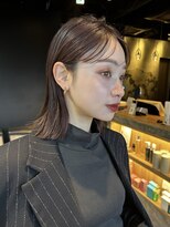 ガーデントウキョウ(GARDEN Tokyo)&nbsp;ロブ/ミディアム/切りっぱなし/暗めカラー/艶髪/マロンブラウン