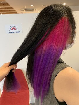 アズールサン 草加西口店(azule-sun) インナーカラー,ビビットピンク,ビビットパープル【草加】