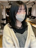 暗髪グレーミディアム【10代20代/イルミナカラー/髪質改善】