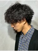 MEN'S HAIR/波巻きツイストスパイラル/リバースセンターパート