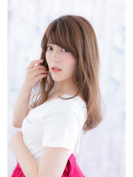 ミック ヘアアンドビューティー 大山店(miq  Hair&Beauty) 斜めバングの大人抜け感セミディ