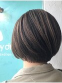 ショート ボブ ハイライト ミックス