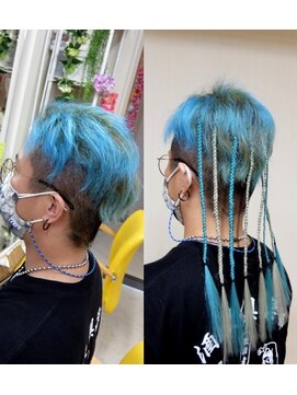 エクステ専門店ミキ 横浜店(MIKI) メンズ★ポイント人毛カラーブレイズエクステ