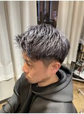 メンズシルバーカラー×ベリーショート　　《谷　昂将》