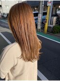 愛されミディブリーチなしハイトーンカラー