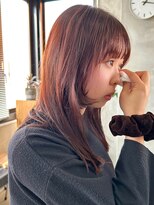 テトヘアー(teto hair)&nbsp;オレンジコーラルピンクブラウン　フェイスレイヤー　ロング