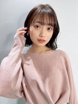 ディレクト 新宿(Direct) ラベンダーベージュ/くびれミディアム/小顔顔まわりカット/新宿