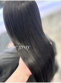 透明感暗めオリーブグレーアッシュグレー髪質改善＊RINA