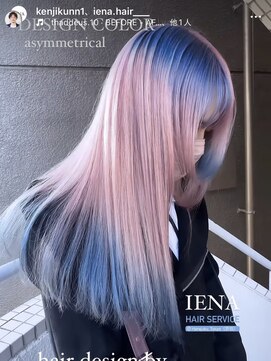 イエナ 渋谷(IENA) デザインカラーケアブリーチダブルカラー水色カラーペールブルー