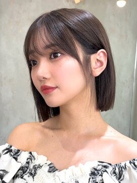 ロンドヴァリー 渋谷店(Lond vallee) あご下3cmタッセルボブ×オリーブグレージュ