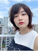 アンブレラカラー/こなれミディ/ウェーブパーマ/前髪/錦糸町