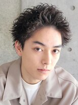 エリマバイフィフス 調布(elima by fifth) スパイキーショートビジネスショートツイストパーマ刈り上げ30代