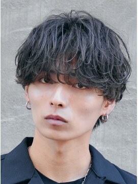 レタッチ バイ フィフス 天神大名(RETOUCH by fifth) 天神大名ルーズパーマメンズカットラウンドマッシュ30代