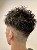 【メンズカット】ツイストスパイラルパーマ×フェードカット
