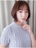 チョコレートブラウン小顔外ハネボブウルフカットZ上尾20代30代