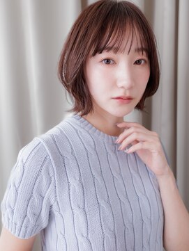 カバーヘア ブリス 上尾西口店(COVER HAIR bliss) チョコレートブラウン小顔外ハネボブウルフカットZ上尾20代30代