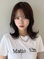 ソラ 広尾店(SORA) ミディアムレイヤーカット/くびれ巻き/外ハネ