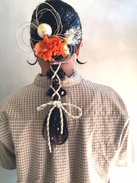 成人式・卒業式に◎和装映え水引ローポニーアレンジ