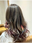 サイケデリックカラー/インナーブリーチ/レインボーデザイン