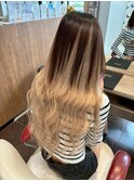 外国人風ハイライトグラデーションロング