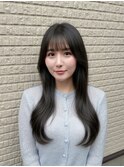 アイドル前髪シースルーバングシースルーぱっつんロングヘア学割
