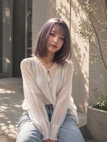 ヘアメイク アージュ 大野城 下大利店(HAIR MAKE age)&nbsp;レイヤーボブ×ラベンダーベージュ