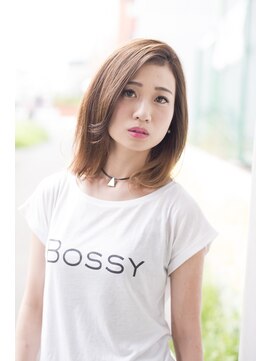 ヘアーアンドメイク シーク 八王子(HAIR&MAKE SeeK) ロブ×ナチュラルかきあげバング×グラデカラー