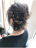 ショートボブあみこみふわふわアレンジ【ヘアアレンジ　立川】