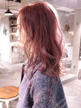 ロリム(RorriM) セミロングスタイル 　ベビーピンク　ダブルカラー