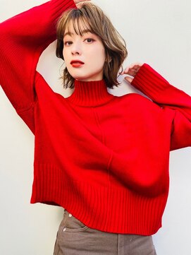 エイミー(Aimee) Aimee 町田 レイヤーミディ×ウェーブヘア×マロンベージュ