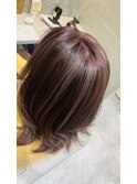 白髪ぼかしにも！アンブレラカラー×美髪くすみピンク