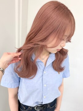 ランテルディ 渋谷(LANTERDIT) ダブルカラー　シースルーバング　オレンジベージュ　透明感