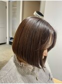 小顔見せボブカット 自然に収まるボブ